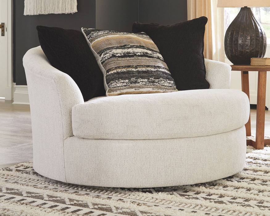 Cambri - Snow - Oversized Round Swivel Chair