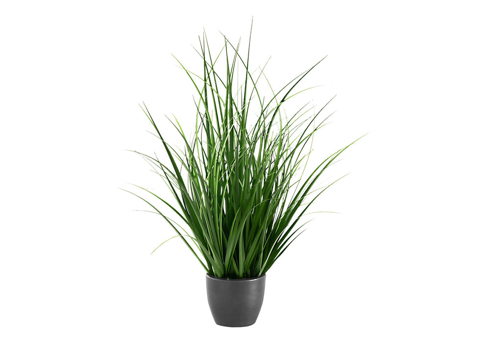 Artificial Plant, 23" Tall, Grass, Indoor, Faux, Fake, Table, Greenery, Potted, Real Touch, Decorative - Green / Black