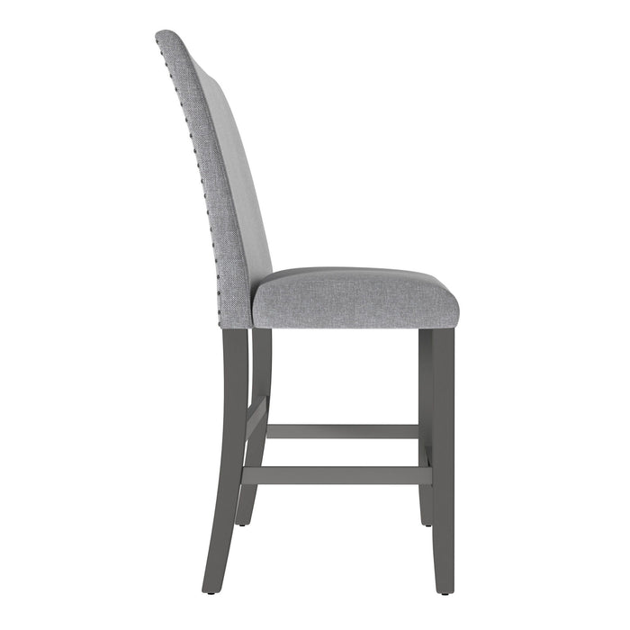 Glimm - Upholstered Bench With Back - Gray