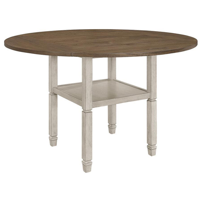 Sarasota Collection - Sarasota Counter Height Table With Shelf Storage Nutmeg And Rustic Cream