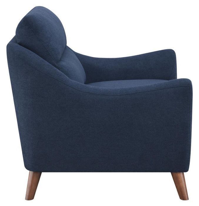 Gano - Sloped Arm Upholstered Chair - Navy Blue