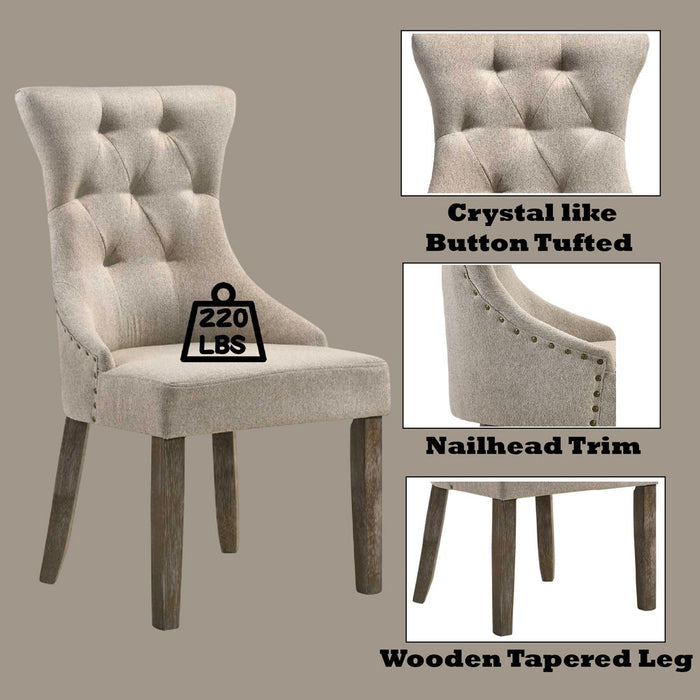 Gabrian - Dining Chair (Set of 2) - Fabric & Reclaimed Gray