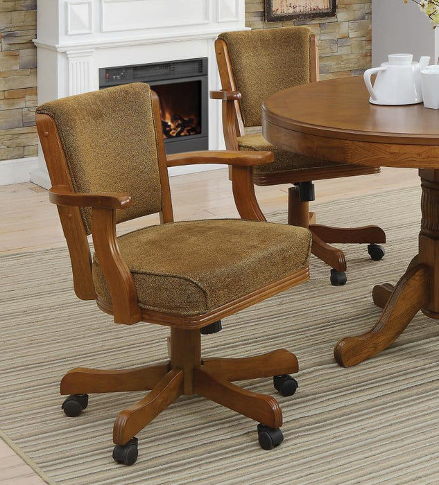 Mitchell Game Table - Olive Brown - Mitchell Upholstered Game Chair Olive-brown And Amber