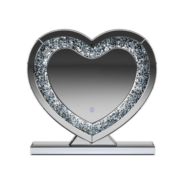 Heart Shape Table Mirror Silver