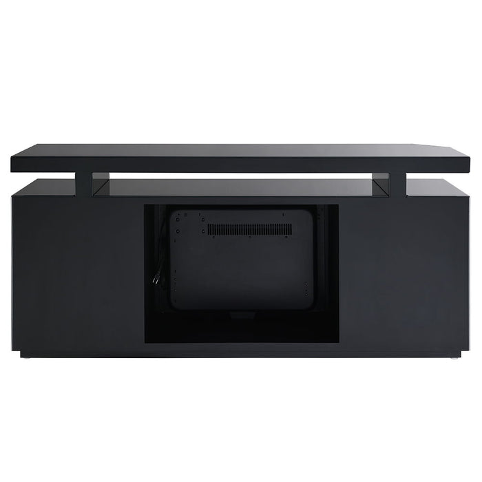 Drisana - TV Stand With Fireplace - Black Mirrored Finish