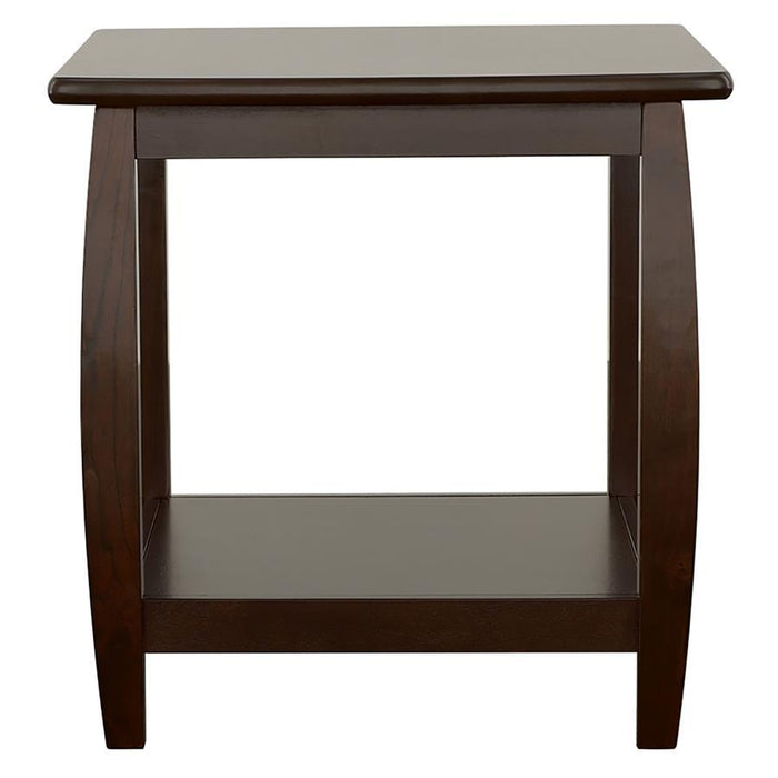 Living Room : Wood Top Occasional Tables - Square End Table With Bottom Shelf Espresso