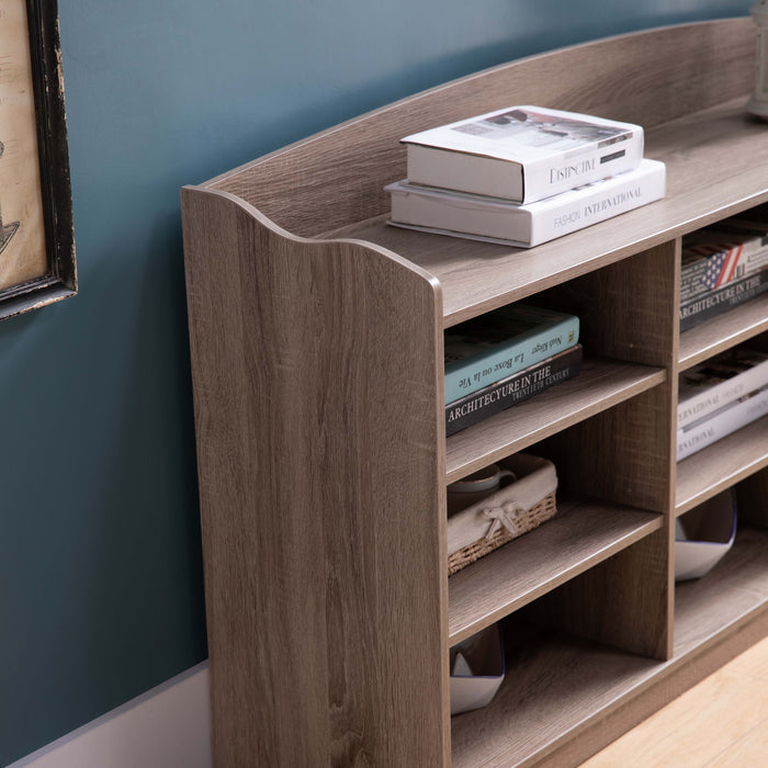 Wooden Shoe Storage Bench, Nine Storage Shelves