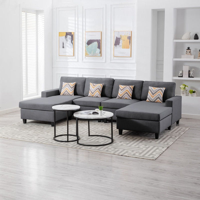 Nolan - 4 Piece Reversible Sectional Sofa Chaise With Interchangeable Legs