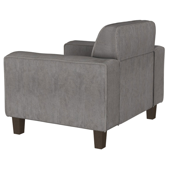 Deerhurst - Upholstered Tufted Track Arm Accent Chair - Charcoal