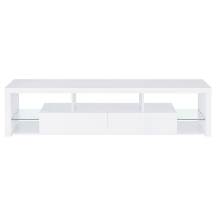 Jude - 2-Drawer Engineered Wood TV Stand - High Gloss White