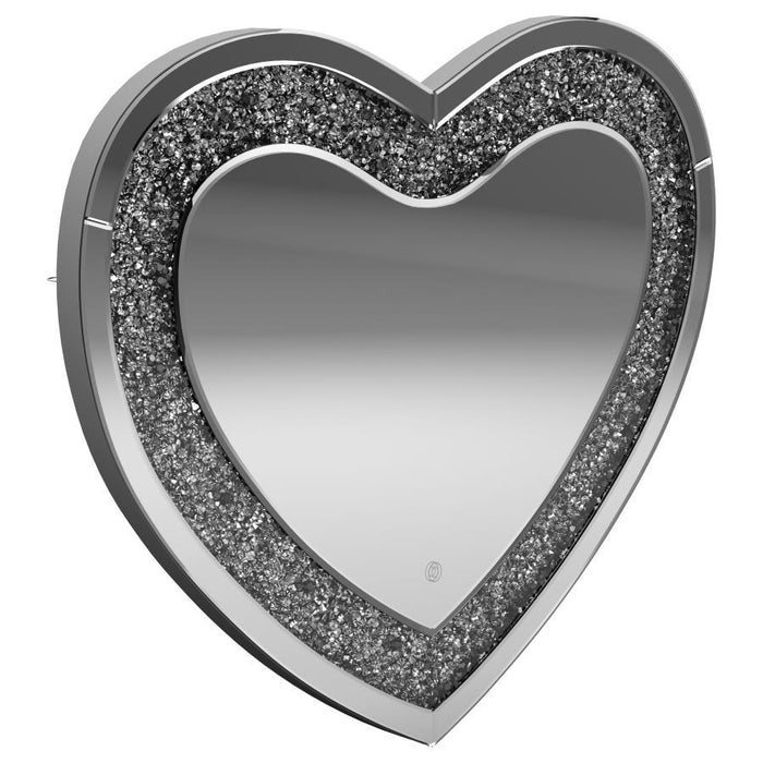 Heart Shape Wall Mirror Silver