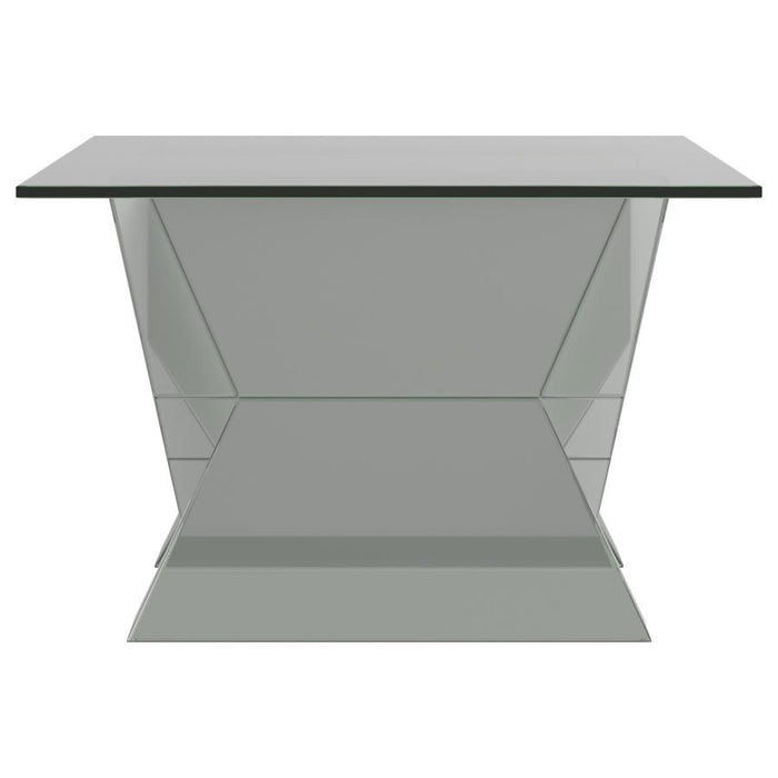 Caldwell V-shaped Coffee Table With Glass Top Silver