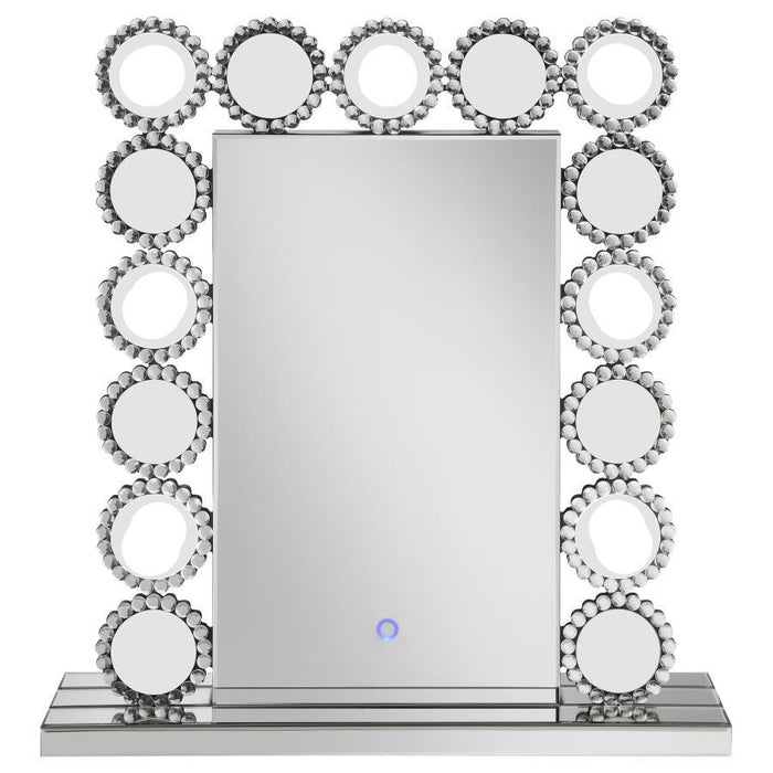 Aghes - Vanity Mirror With Lighting - Silver