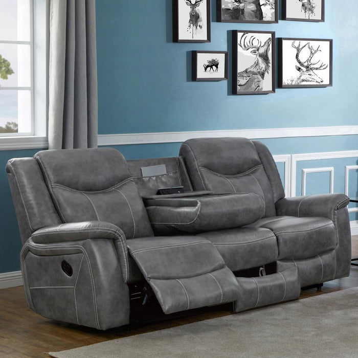 Conrad Motion Collection - Grey - Conrad Upholstered Motion Sofa Cool Grey