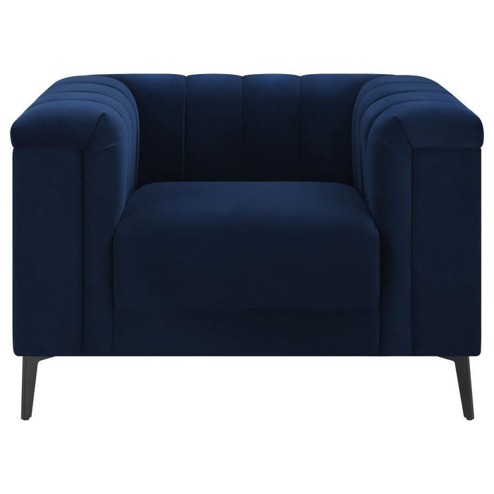 Blue - Chalet Tuxedo Arm Chair Blue