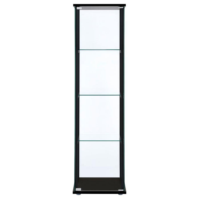 4-shelf Glass Curio Cabinet Black And Clear