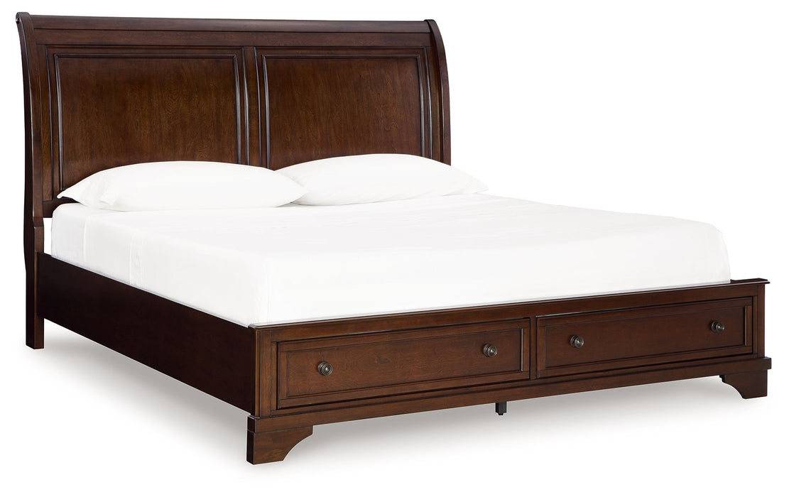 Trellington - Brown - King Sleigh Storage Bed