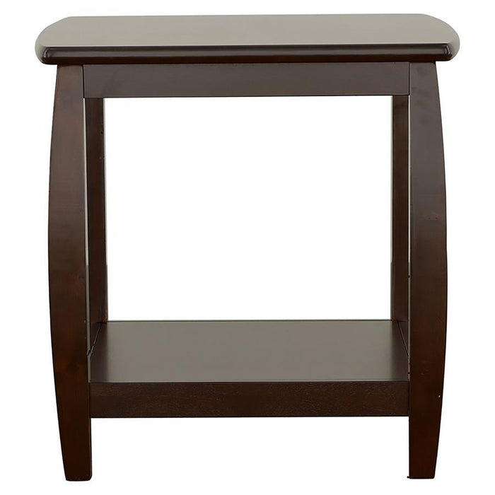 Living Room : Wood Top Occasional Tables - Square End Table With Bottom Shelf Espresso