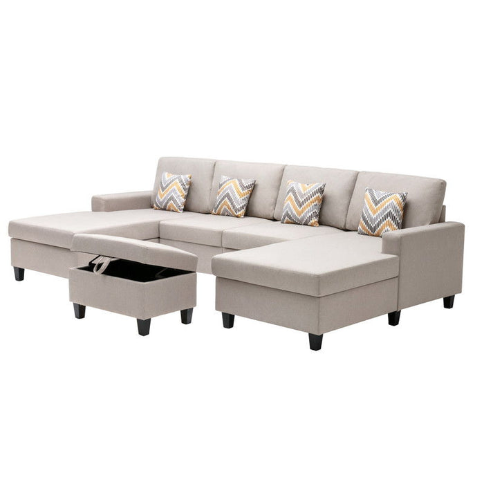 Nolan - Fabric 5 Piece Sectional Sofa With Interchangeable Legs