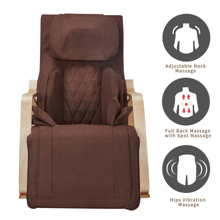 Full Massage Function Air Pressure Comfortable Relax Rocking Chair, Lounge Chair Relax Chair With Cushion - Brown