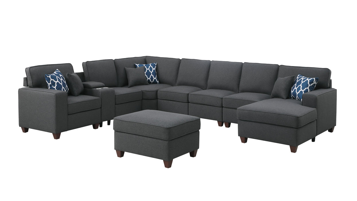 Eric - 9 Piece Upholstered Sectional With Ottoman