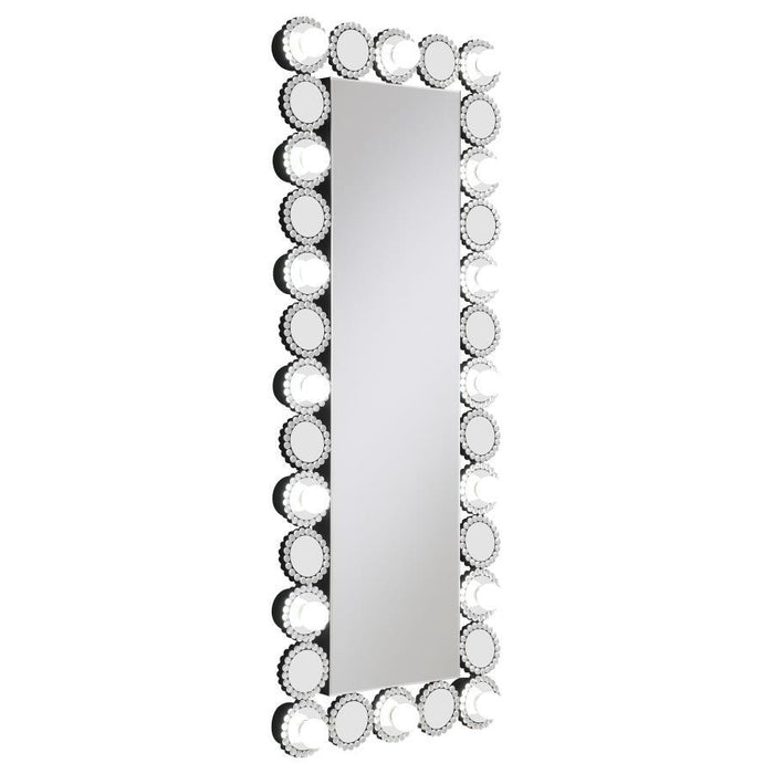 Aghes - Rectangular Wall Mirror With LED Lighting Mirror - Silver