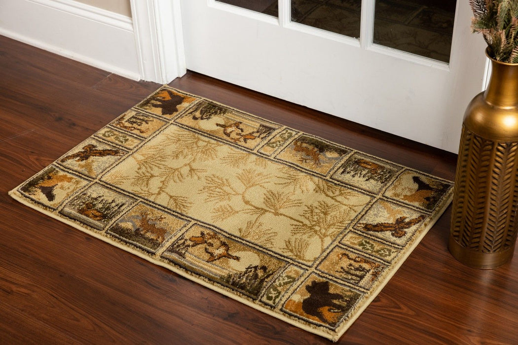 Woodland - GC_RST5502 Cream 5' x 7' Lodge Area Rug