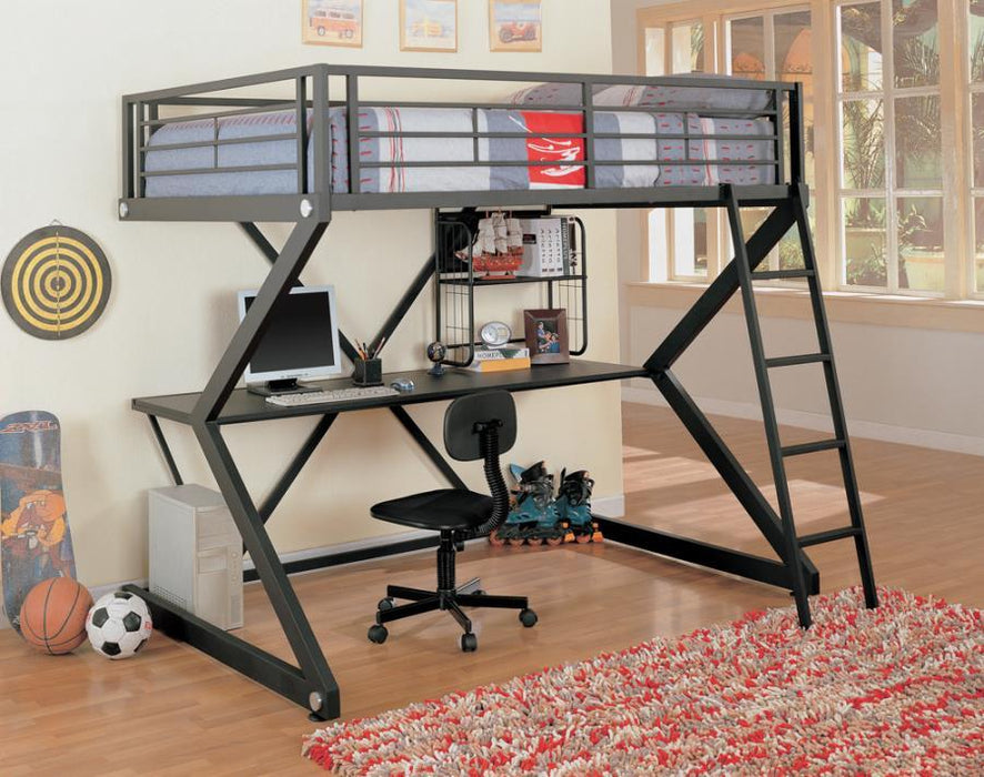 Parkview Workstation Loft Bed - Parkview Full Workstation Loft Bed Black