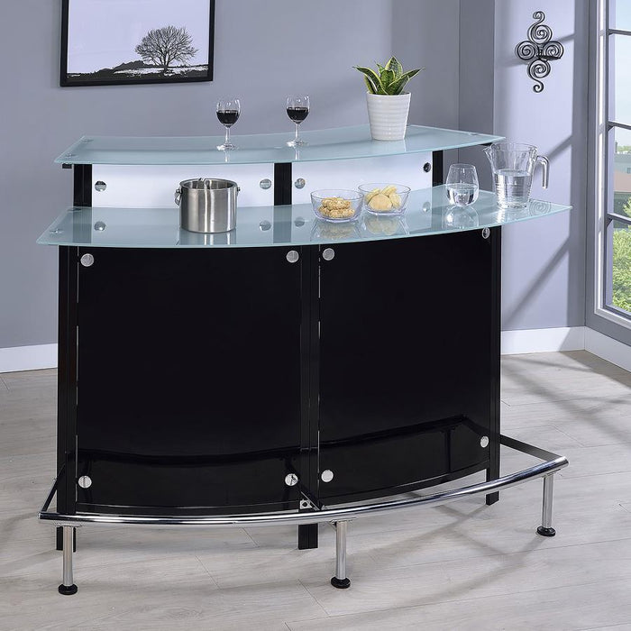 Bar Units: Contemporary - Glass Top Bar Unit Black