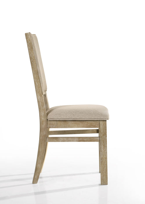 Brutus - Wide Contemporary Fabric Dining Chair (Set of 2) - Reclaimed Wheat