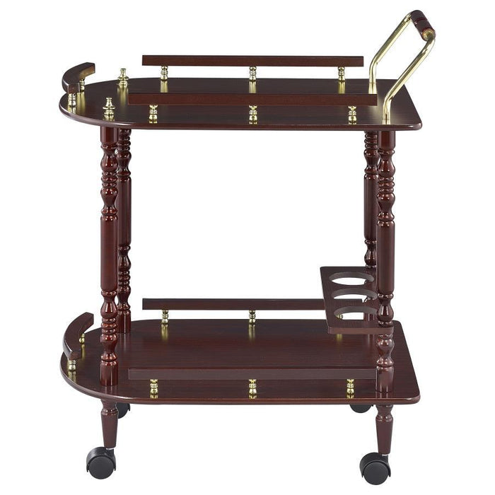 Rec Room: Serving Carts - 2-tier Serving Cart Merlot And Brass