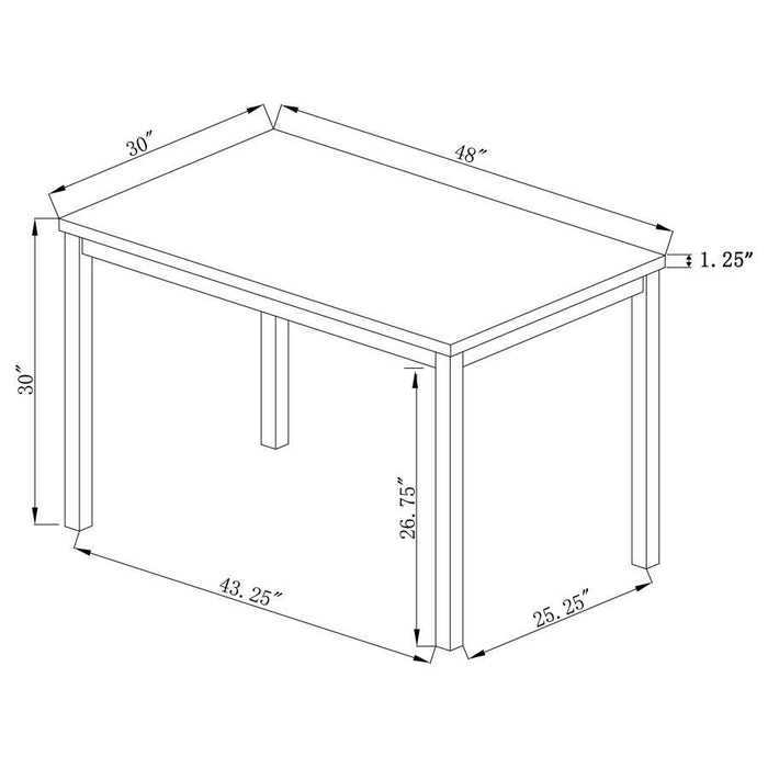 Garza Group - Black - Garza Rectangular Dining Table Black