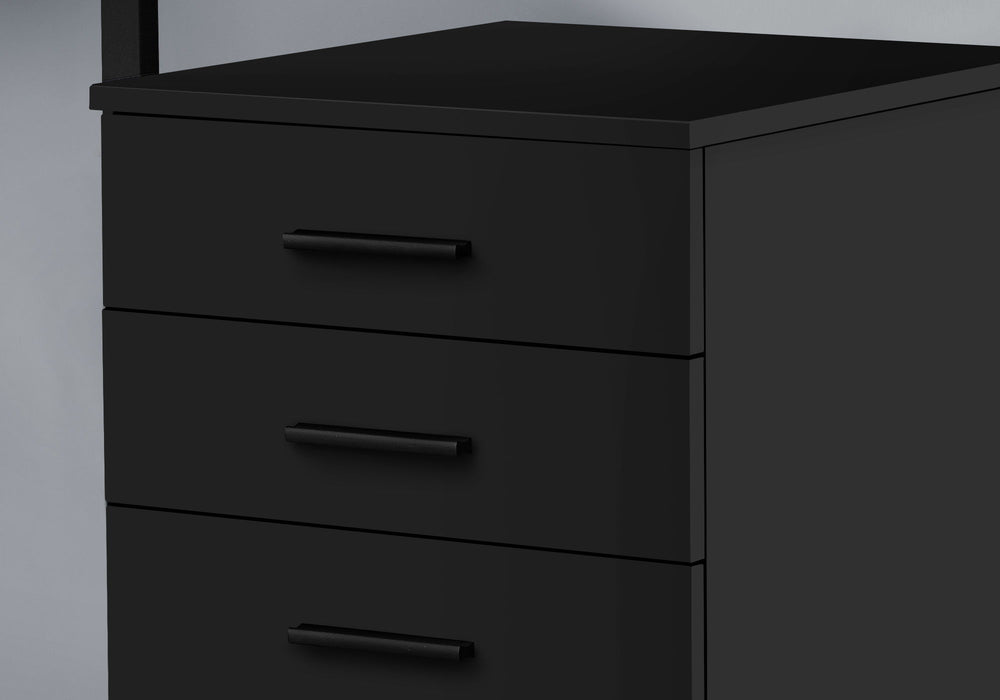 File Cabinet, Rolling Mobile, Storage Drawers, Printer Stand, Office, Work, Contemporary, Modern - Black