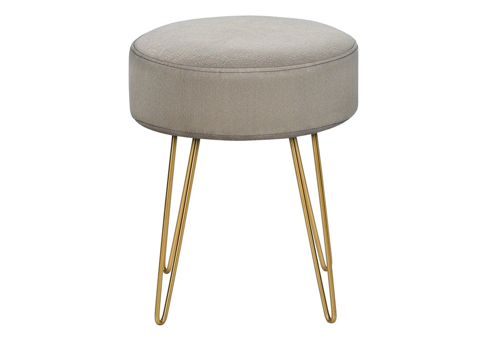 Ottoman, Pouf, Footrest, Foot Stool, Round Gold Metal Legs, Contemporary, Modern