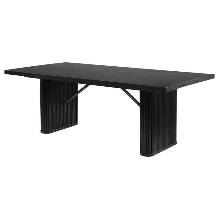 Catherine - Rectangular Double Pedestal Dining Table - Black