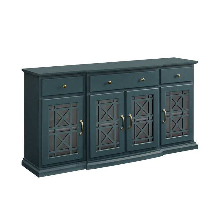 Classic Fretwork Detailed Glass Door Sideboard