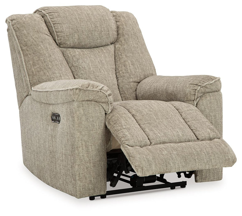 Hindmarsh - Stone - Power Recliner/ Adj Headrest