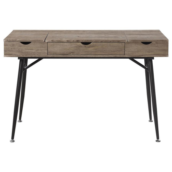 Rafael - 1-Drawer Desk With Storage - Rustic Driftwood