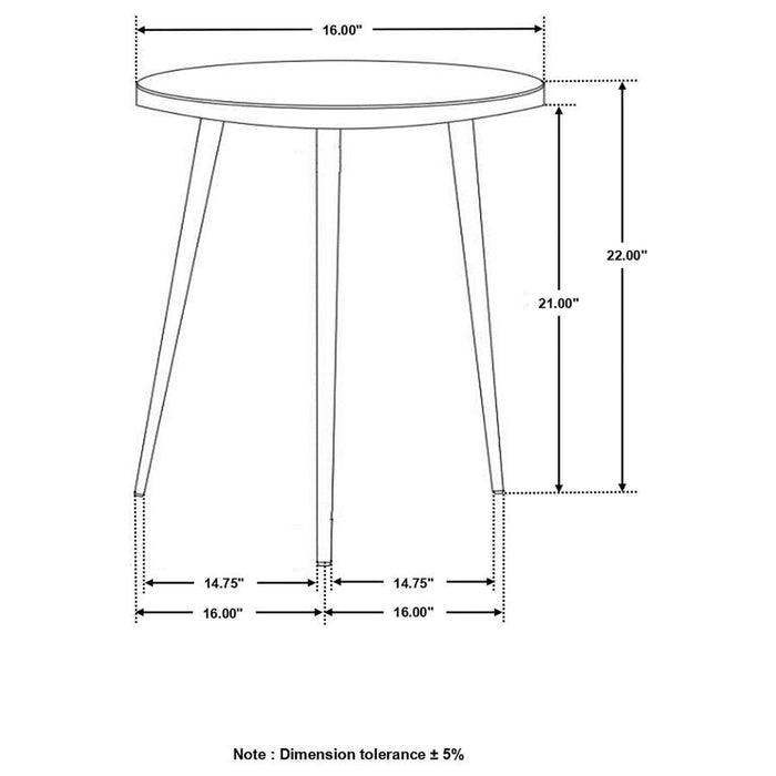 Round Accent Table White And Gold