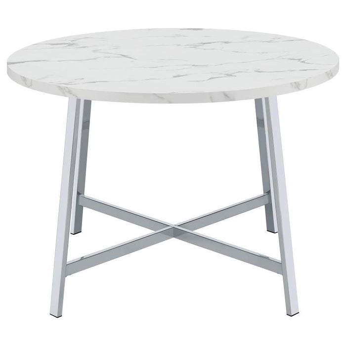 Alcott - Round Dining Table Faux Marble - Carrara