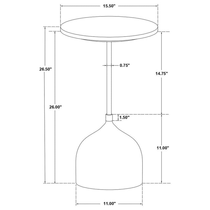 Colima - Round Wood Top Side Table - Peach