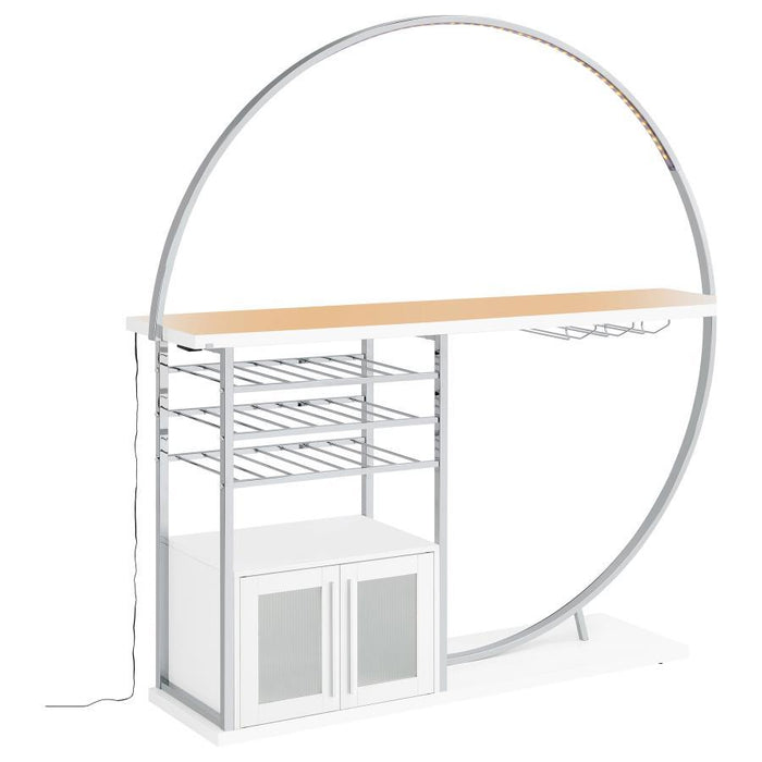 Risley - 2-Door Circular LED Home Bar With Wine Storage