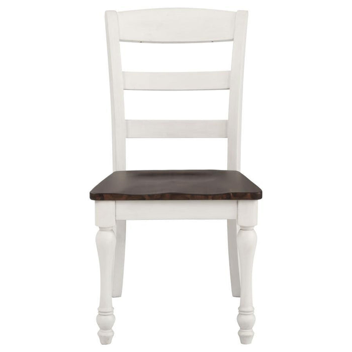 Madelyn Ladder Back Side Chairs Dark Cocoa And Coastal White (Set of 2)