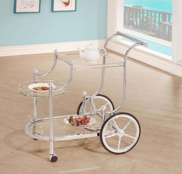 Rec Room: Serving Carts - 3-tier Serving Cart Chrome And Clear