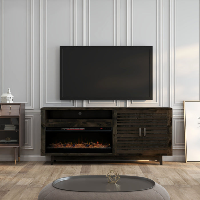 Avondale - 83" Electric Fireplace TV Console, For TVs Up To 95" - Charcoal Brown