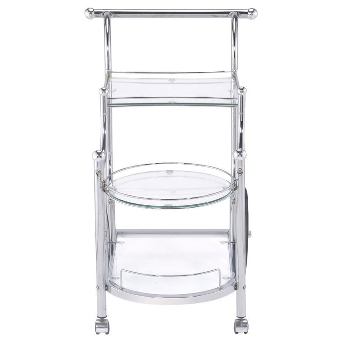 Rec Room: Serving Carts - 3-tier Serving Cart Chrome And Clear