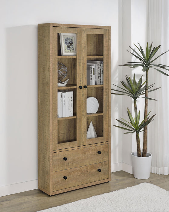 Hawthorne - 4-Shelf Glass Door Tall Cabinet With Drawers