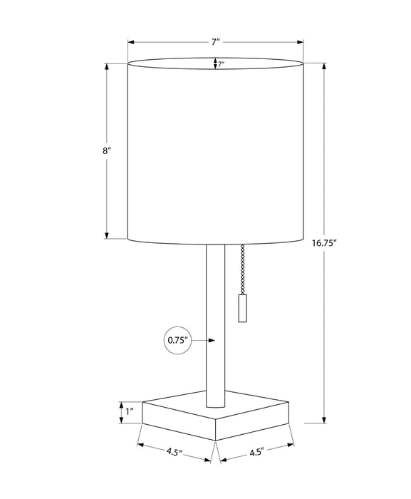 Lighting, Table Lamp, USB Port Included, Nickel, Contemporary (Set of 2) - Silver