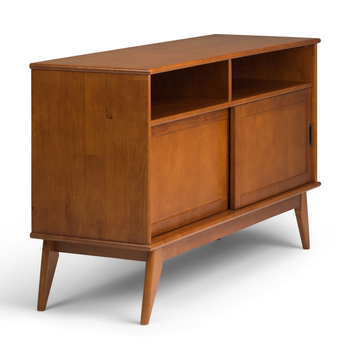 Draper - Mid Century Tall TV Media Stand - Teak Brown