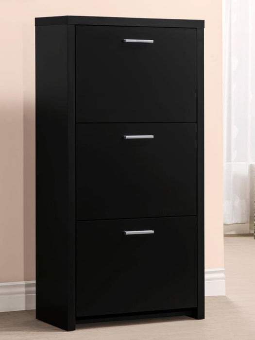 3-drawer Shoe Cabinet Black